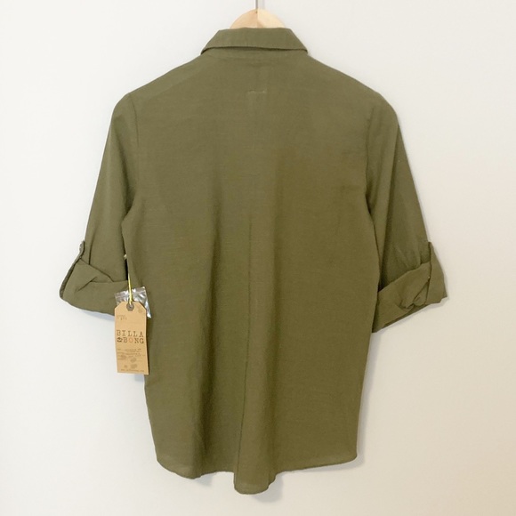 Billabong J502PMIL ARMY GRN Button Down - Picture 3 of 12